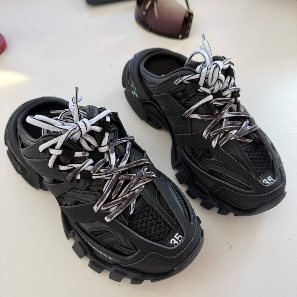 Black and White Athletic Sneakers mules by balenciaga